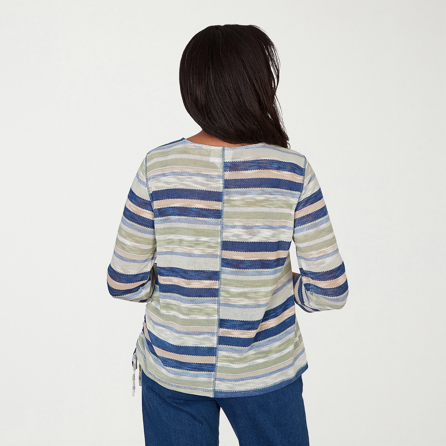 Alfred Dunner Indigo Girls Womens Crew Neck 3/4 Sleeve T-Shirt