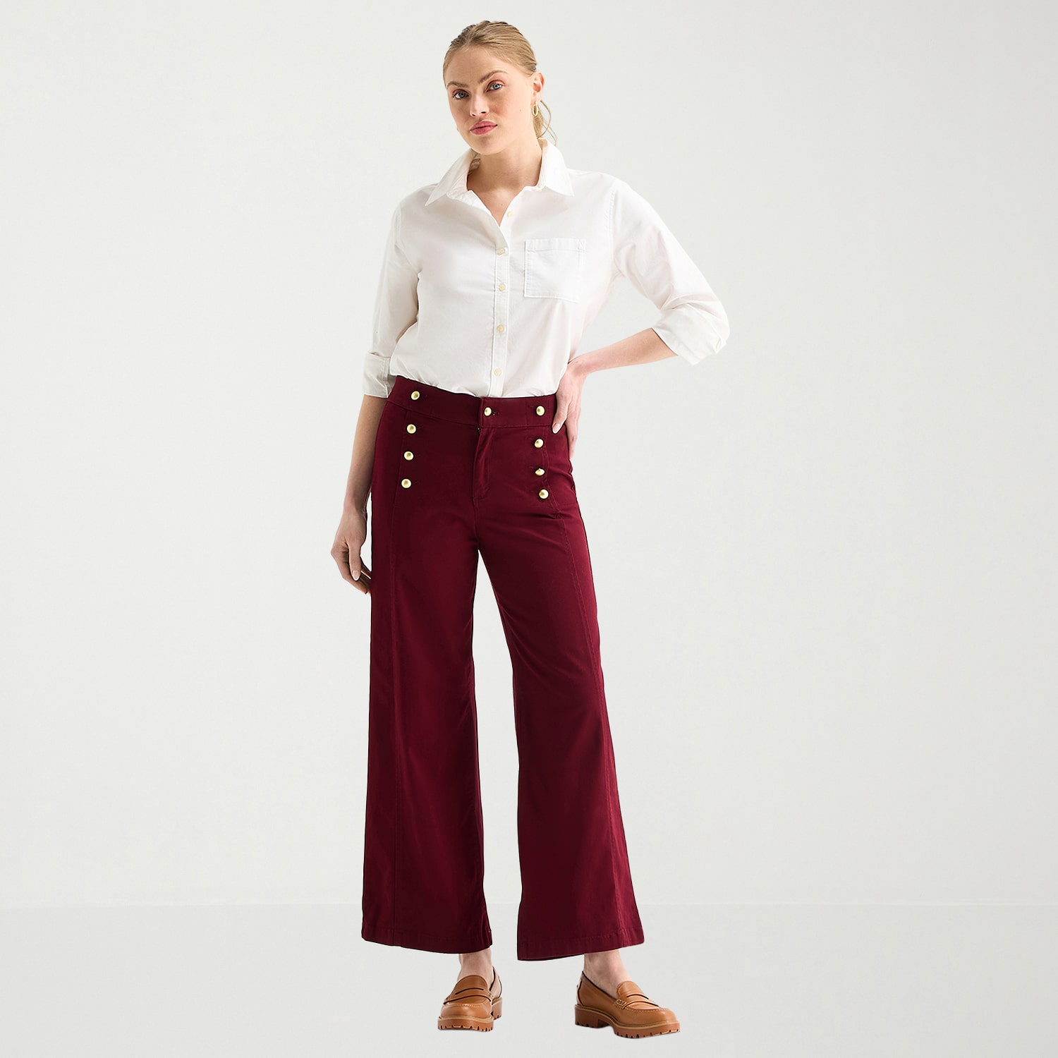 St. John's Bay Womens Wide Leg Trouser