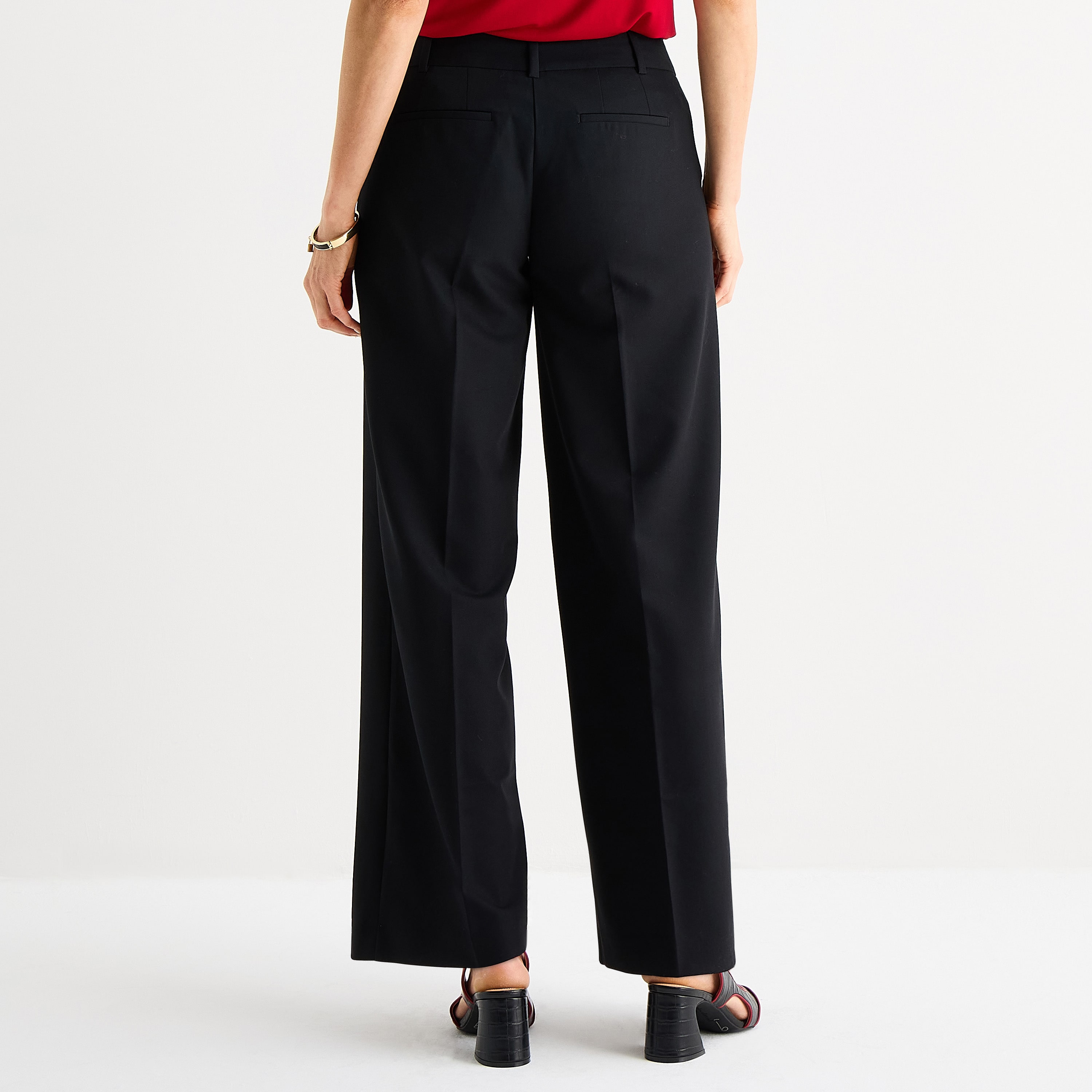 Liz Claiborne Audra Womens Wide Leg Mid Rise Trouser