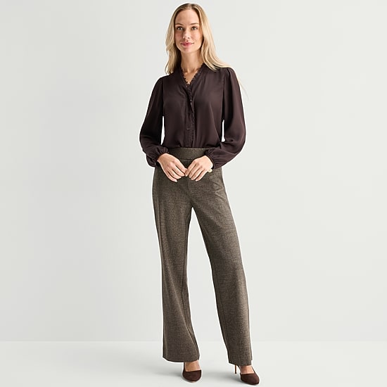 Liz Claiborne Womens V Neck Long Sleeve Blouse