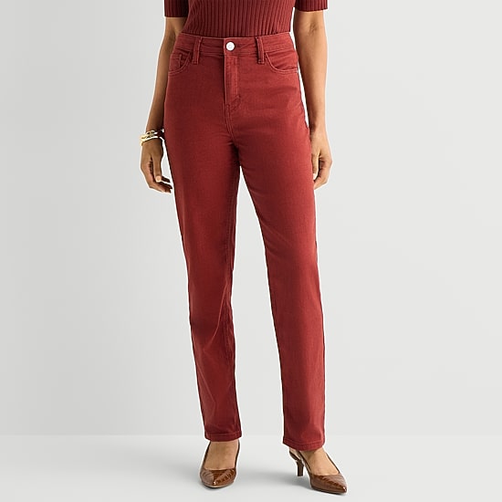Liz Claiborne Lana Womens High Rise Straight Leg Jean