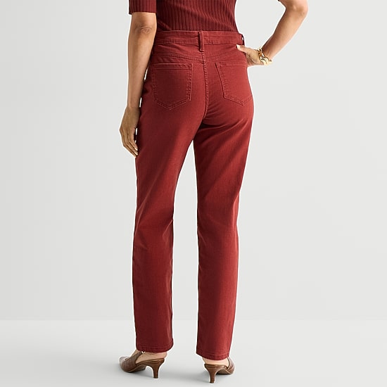 Liz Claiborne Lana Womens High Rise Straight Leg Jean
