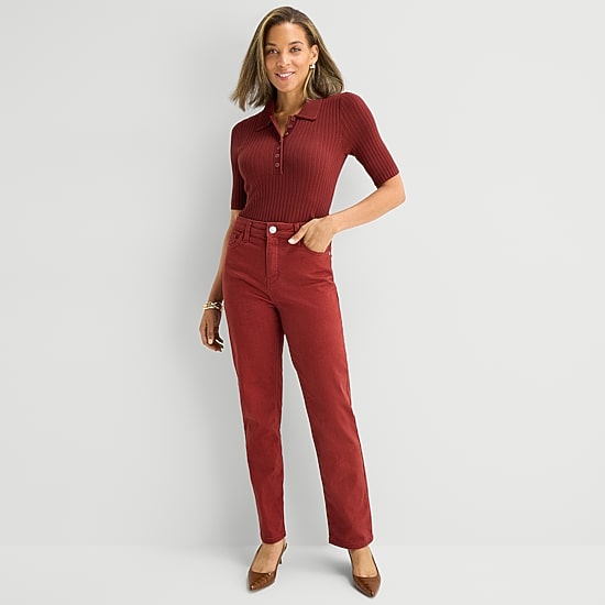 Liz Claiborne Lana Womens High Rise Straight Leg Jean