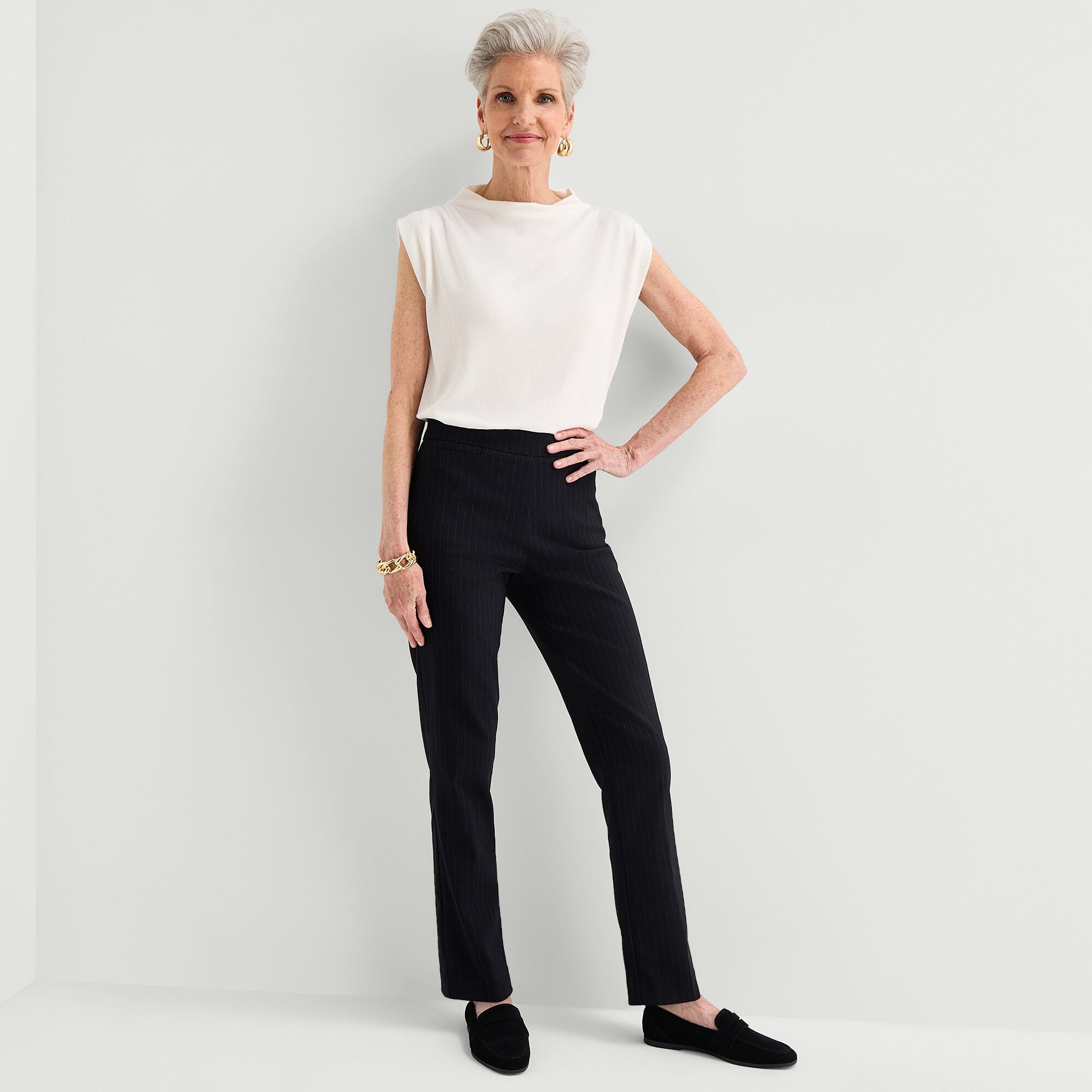 Liz Claiborne Womens Funnel Neck Short Sleeve Blouse