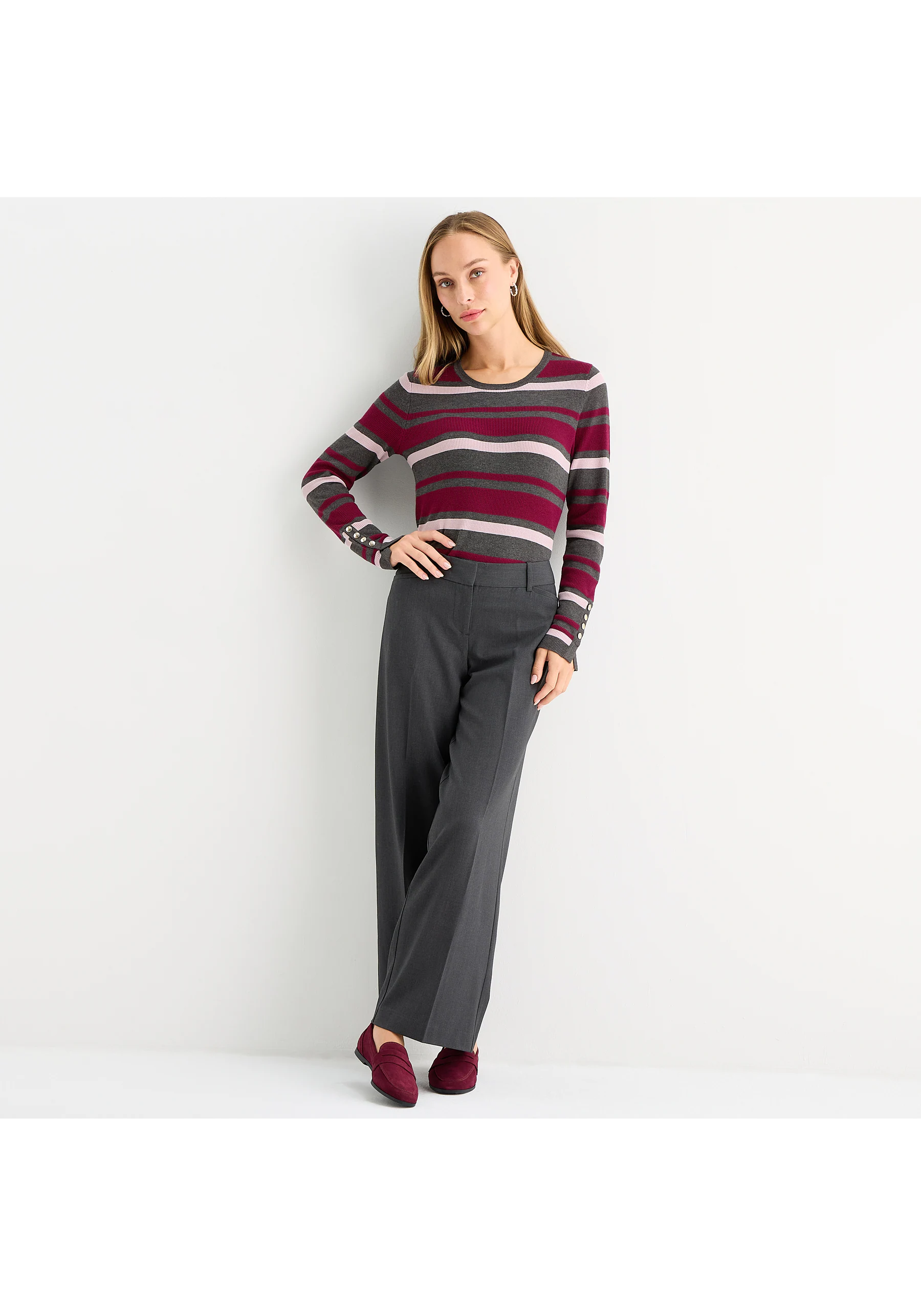 Liz Claiborne Audra Womens Tall Wide Leg Mid Rise Trouser by JCPenney