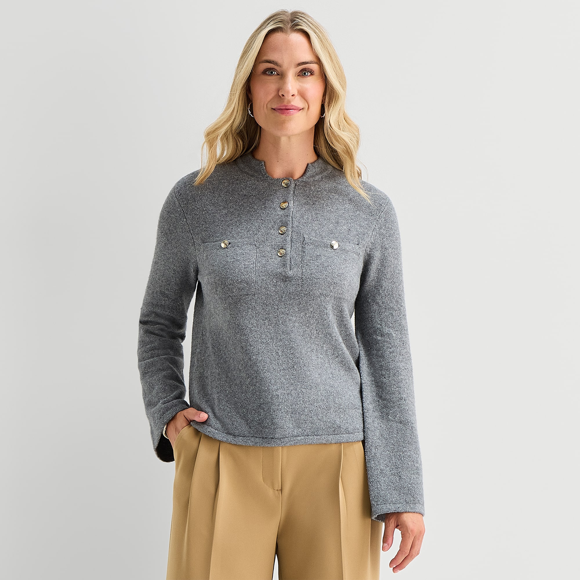 Liz Claiborne Womens Long Sleeve Pullover Sweater
