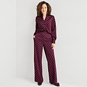 Liz Claiborne Womens Wide Leg Mid Rise Pull-On Pant