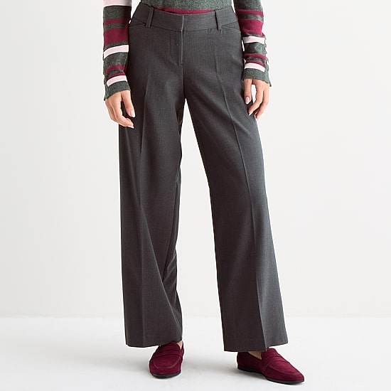 Liz Claiborne Audra Womens Tall Wide Leg Mid Rise Trouser