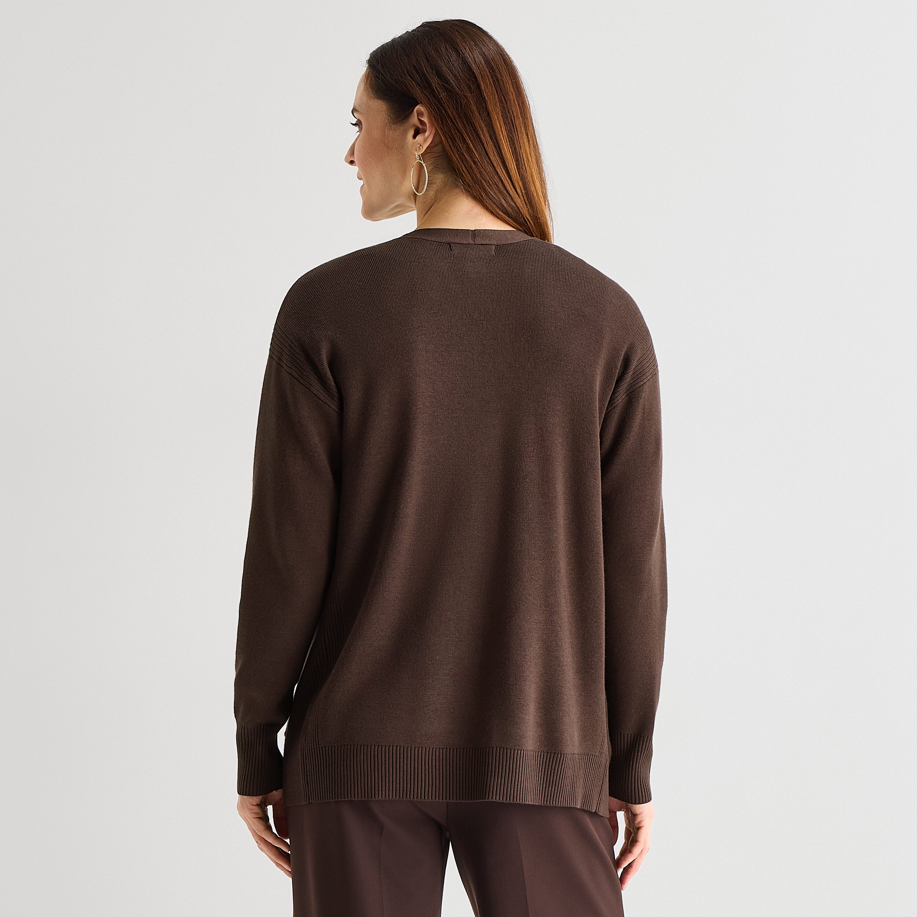 Liz Claiborne Womens Long Sleeve Open Front Cardigan