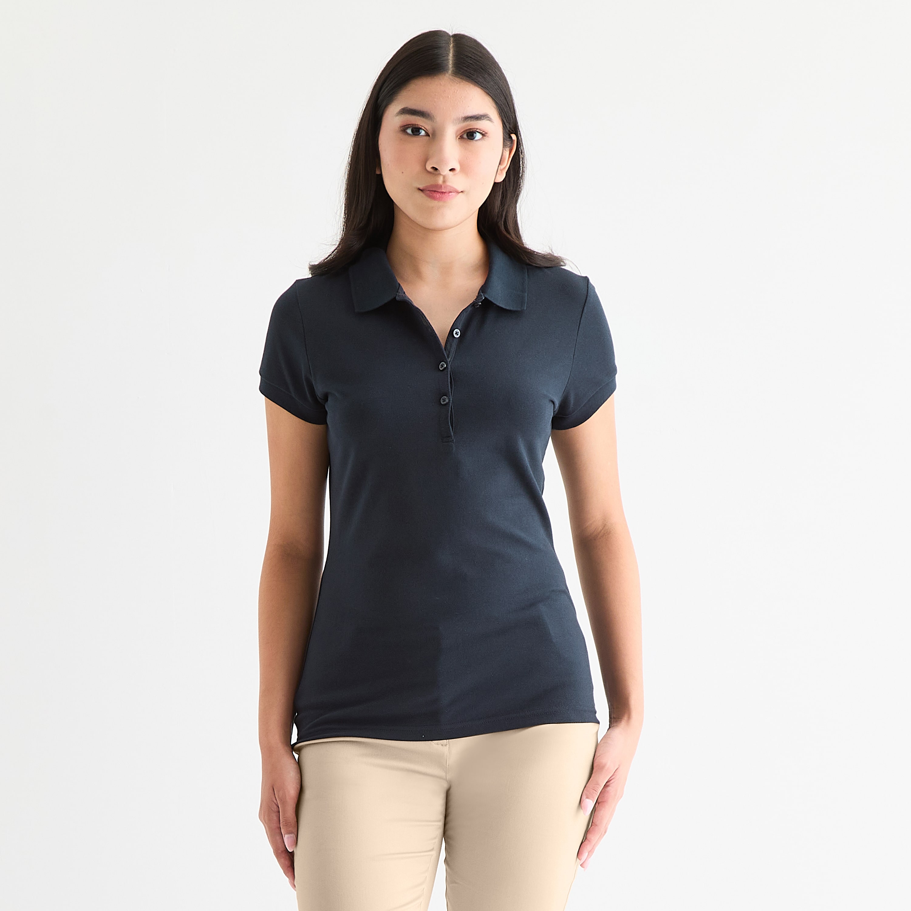 IZOD Womens Juniors Short Sleeve Polo Shirt
