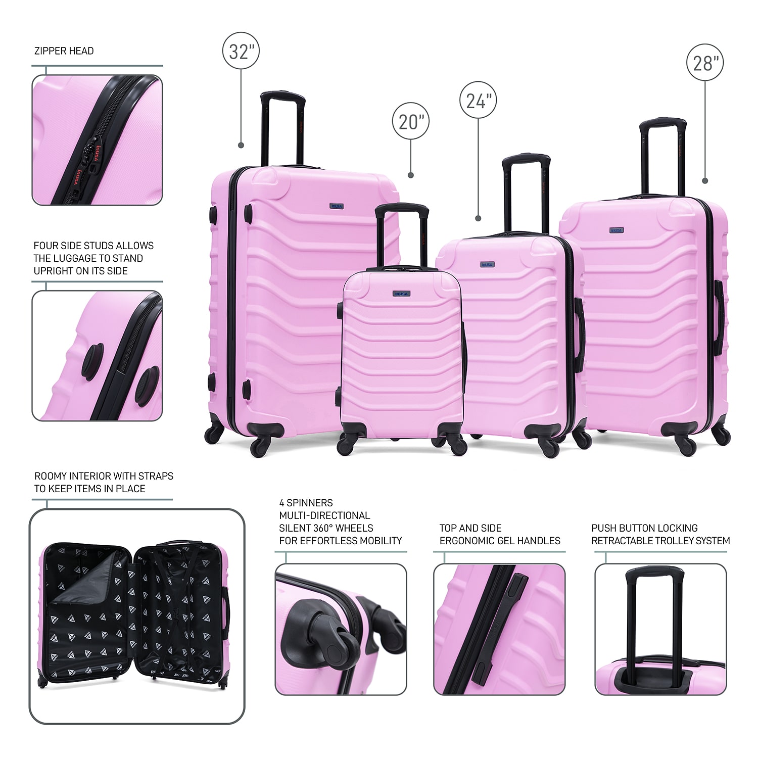 InUSA Endurance 4-pc. Hardside Luggage Set