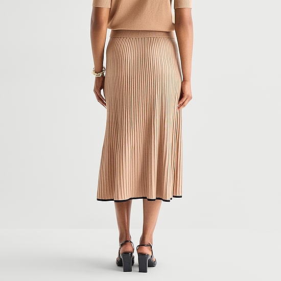 Liz Claiborne Womens High Rise Midi Pleated Skirt
