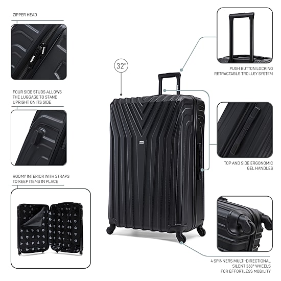 InUSA Vasty 32 Inch Hardside Checked Spinner Luggage