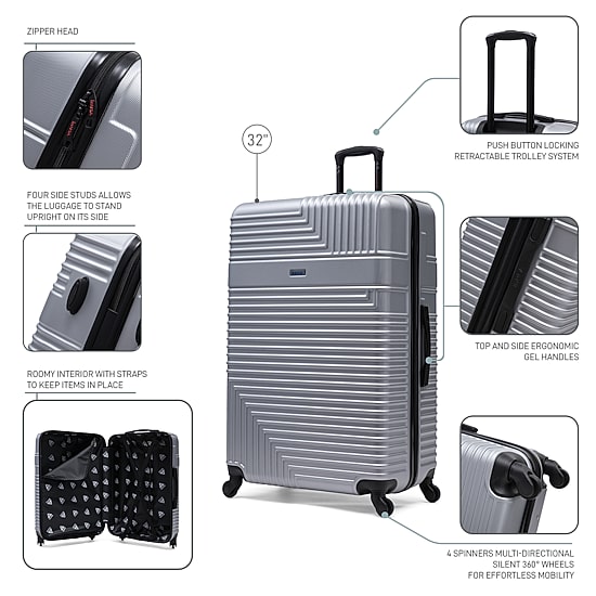 InUSA Resilience 32 Inch Hardside Checked Spinner Luggage
