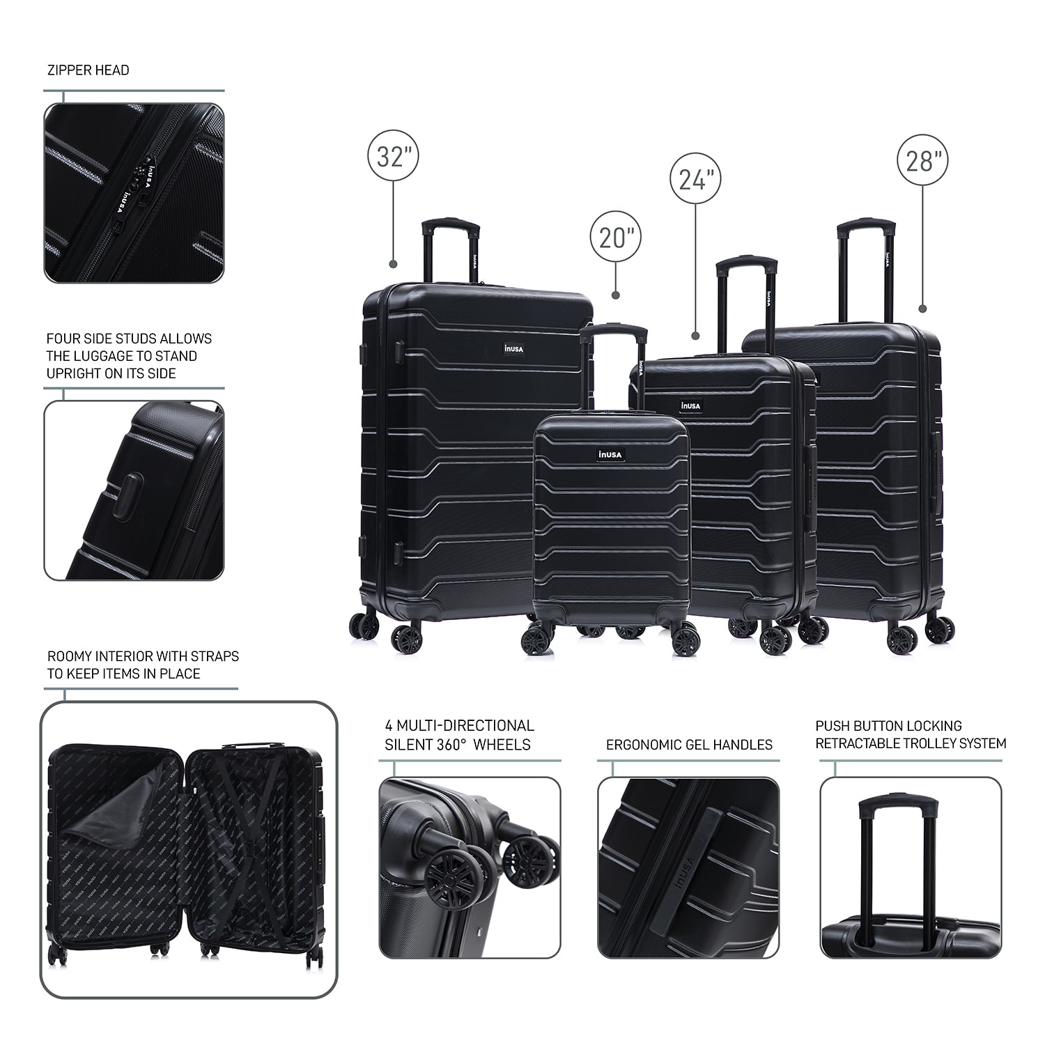 InUSA Trend 4-pc. Hardside Luggage Set