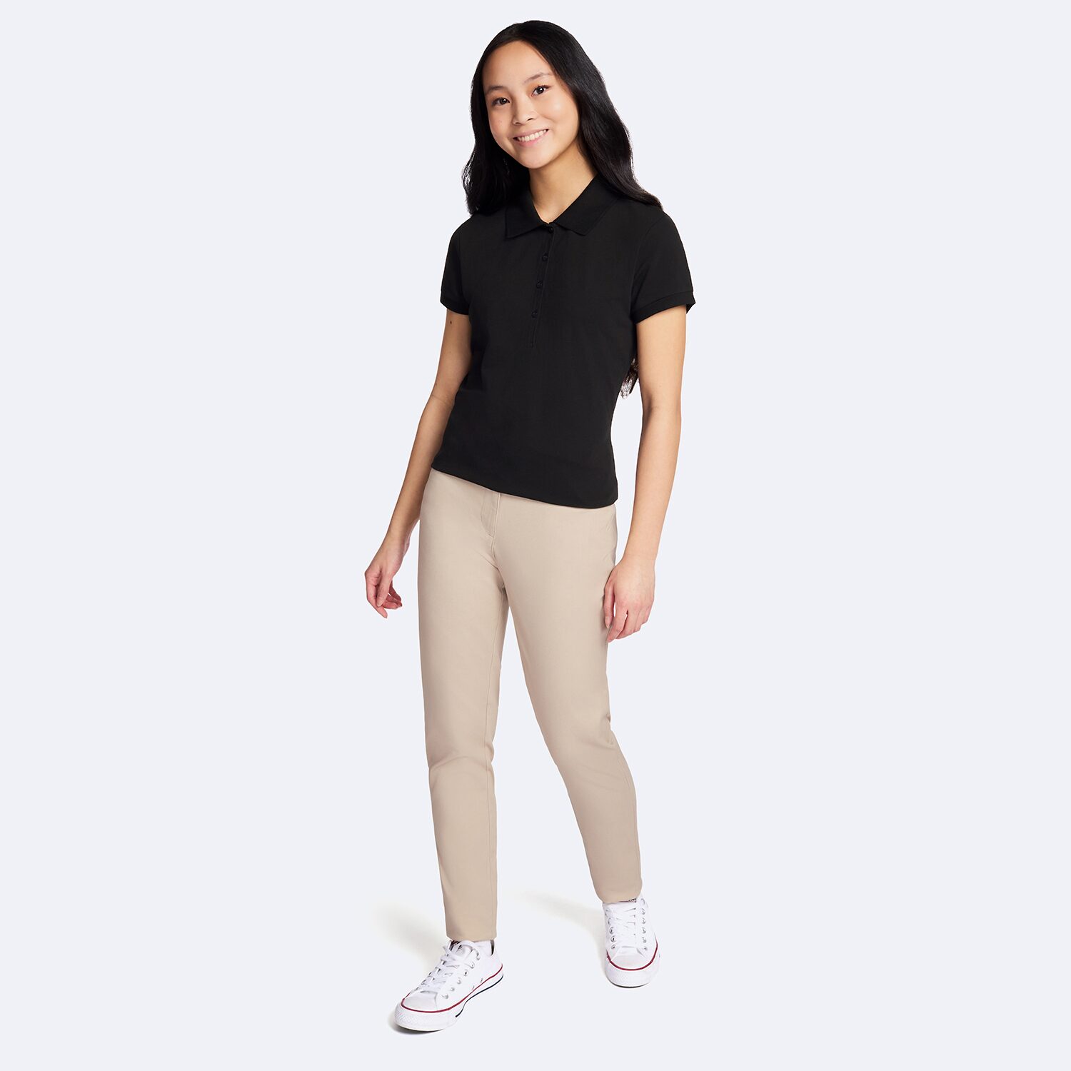 IZOD Womens Juniors Short Sleeve Polo Shirt