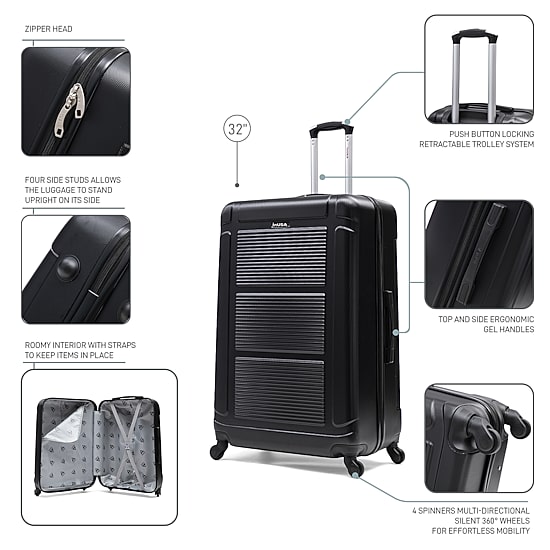 InUSA Pilot 32 Inch Hardside Checked Spinner Luggage