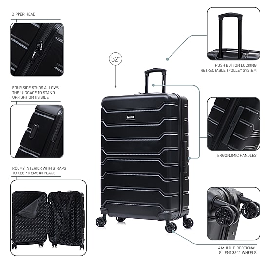 InUSA Trend 32 Inch Hardside Checked Spinner Luggage