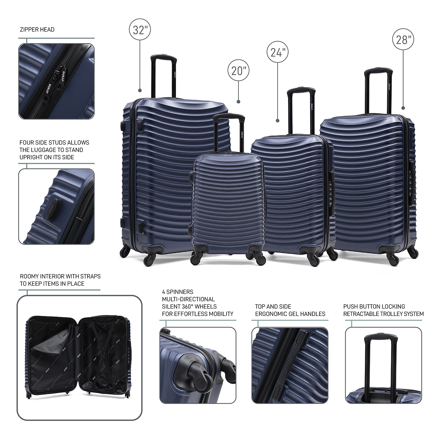 Dukap Adly 4-pc. Hardside Luggage Set