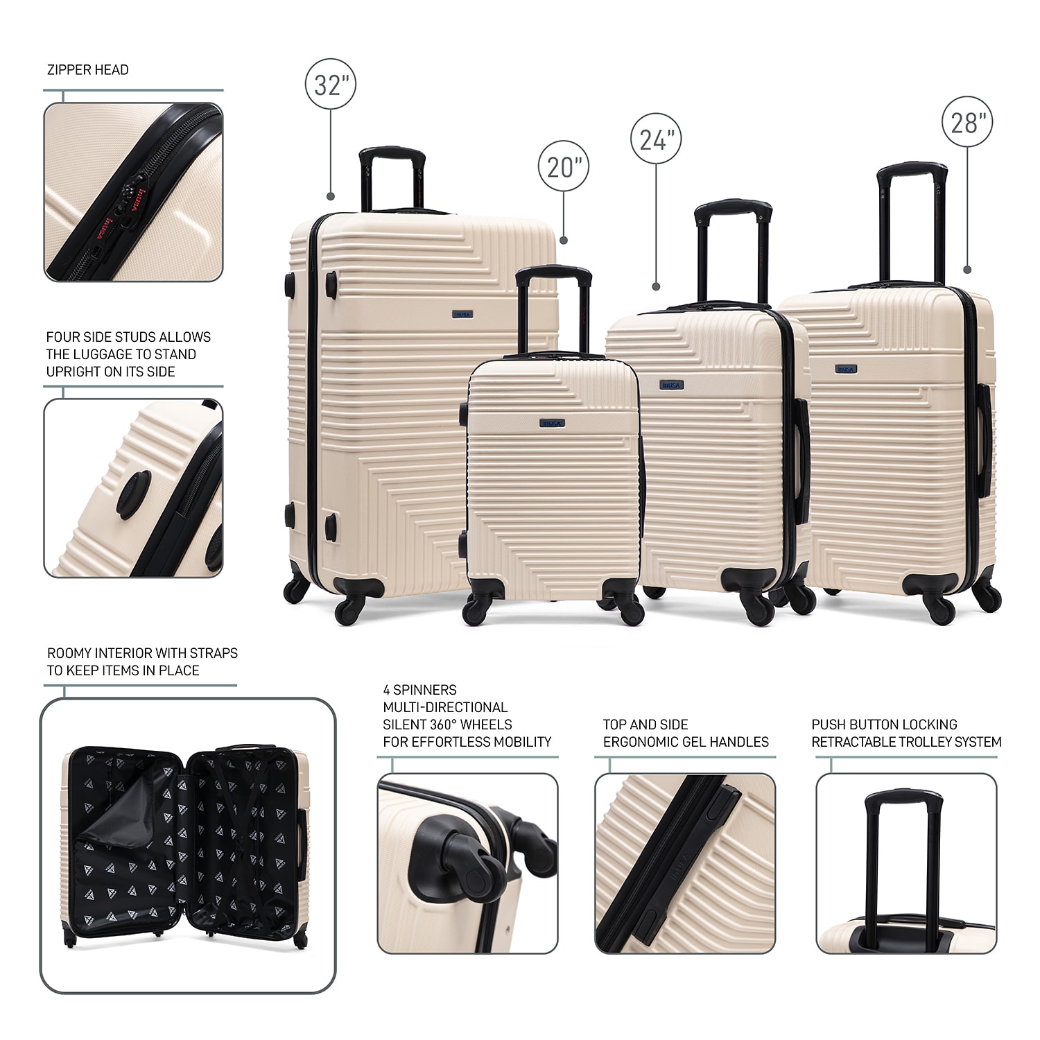 InUSA Resilience 4-pc. Hardside Luggage Set