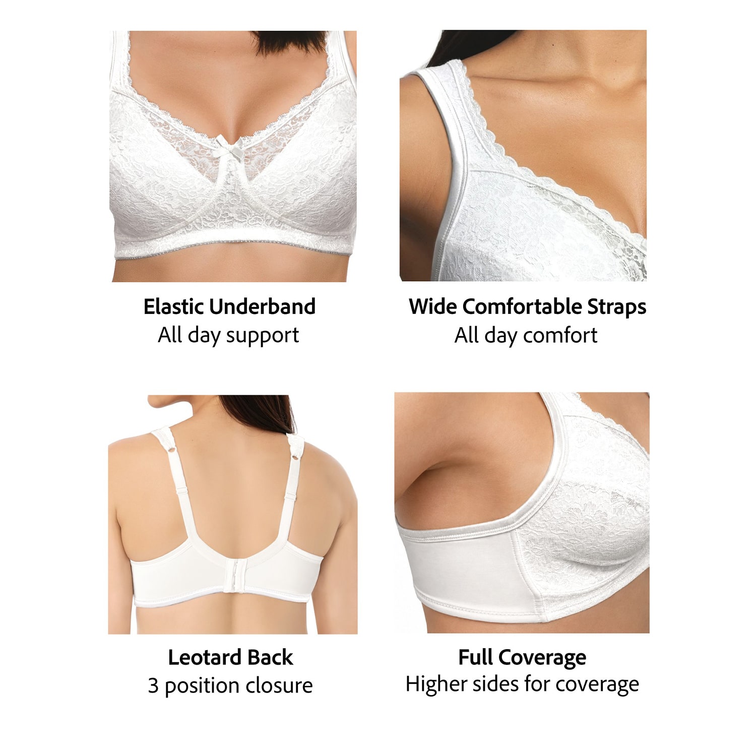 : Exquisite Form Full Coverage Wireless Comfort Lace Bra 5100575