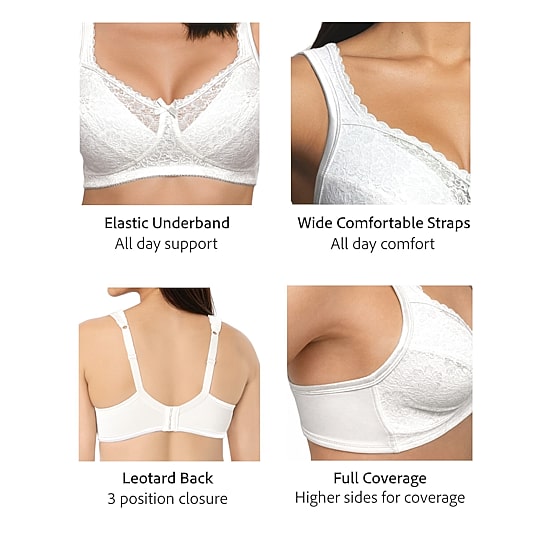 : Exquisite Form Full Coverage Wireless Comfort Lace Bra 5100575
