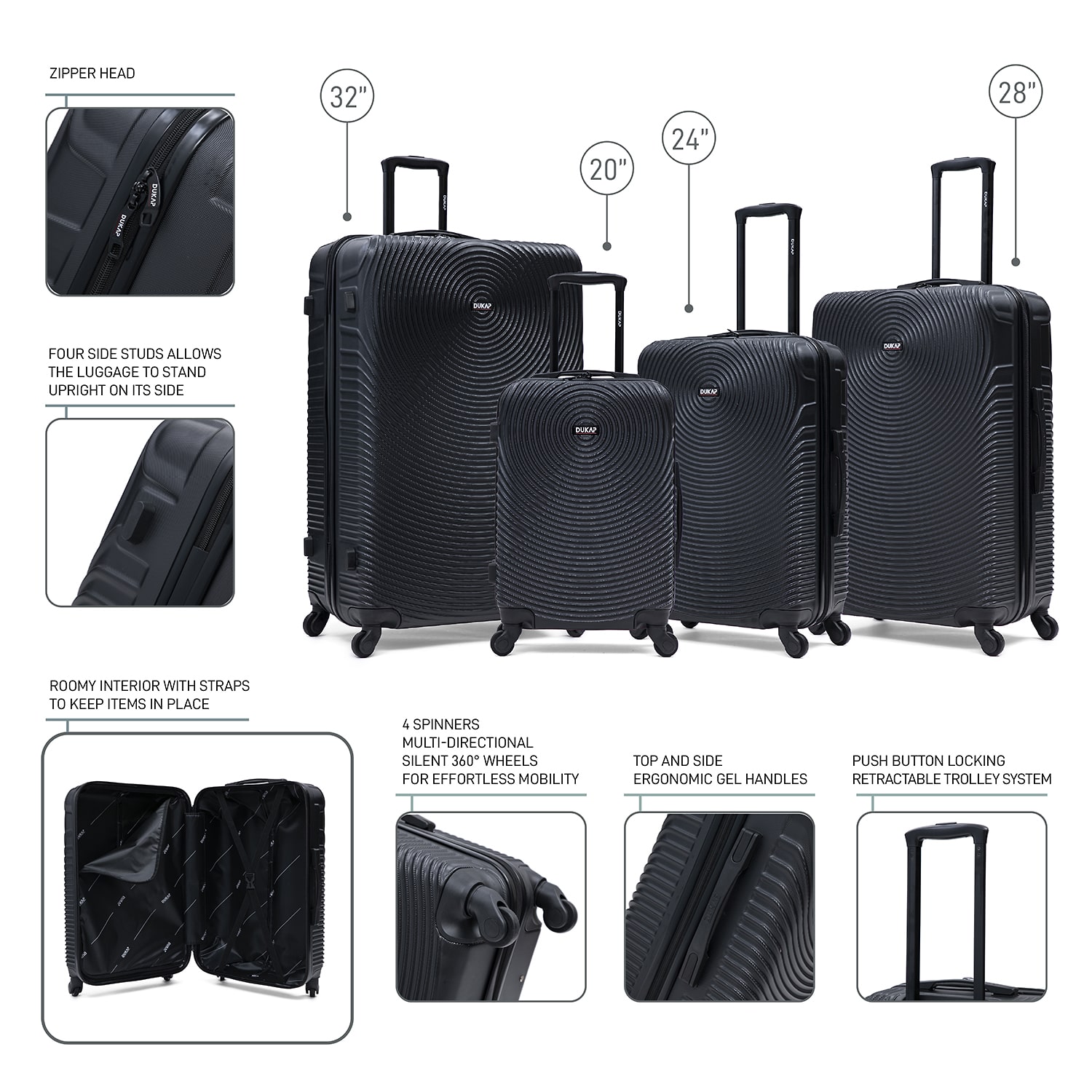 Dukap Inception 4-pc. Hardside Luggage Set