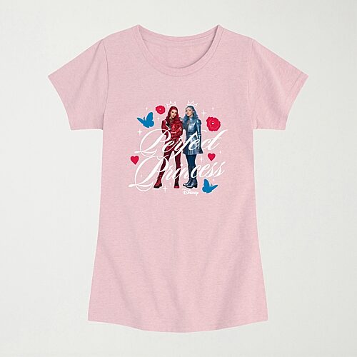 Disney Babies' Collection Wicked Wonderland Collage Girls Crew Neck Short Sleeve Regular Fit Descendants Graphic T- In Pink