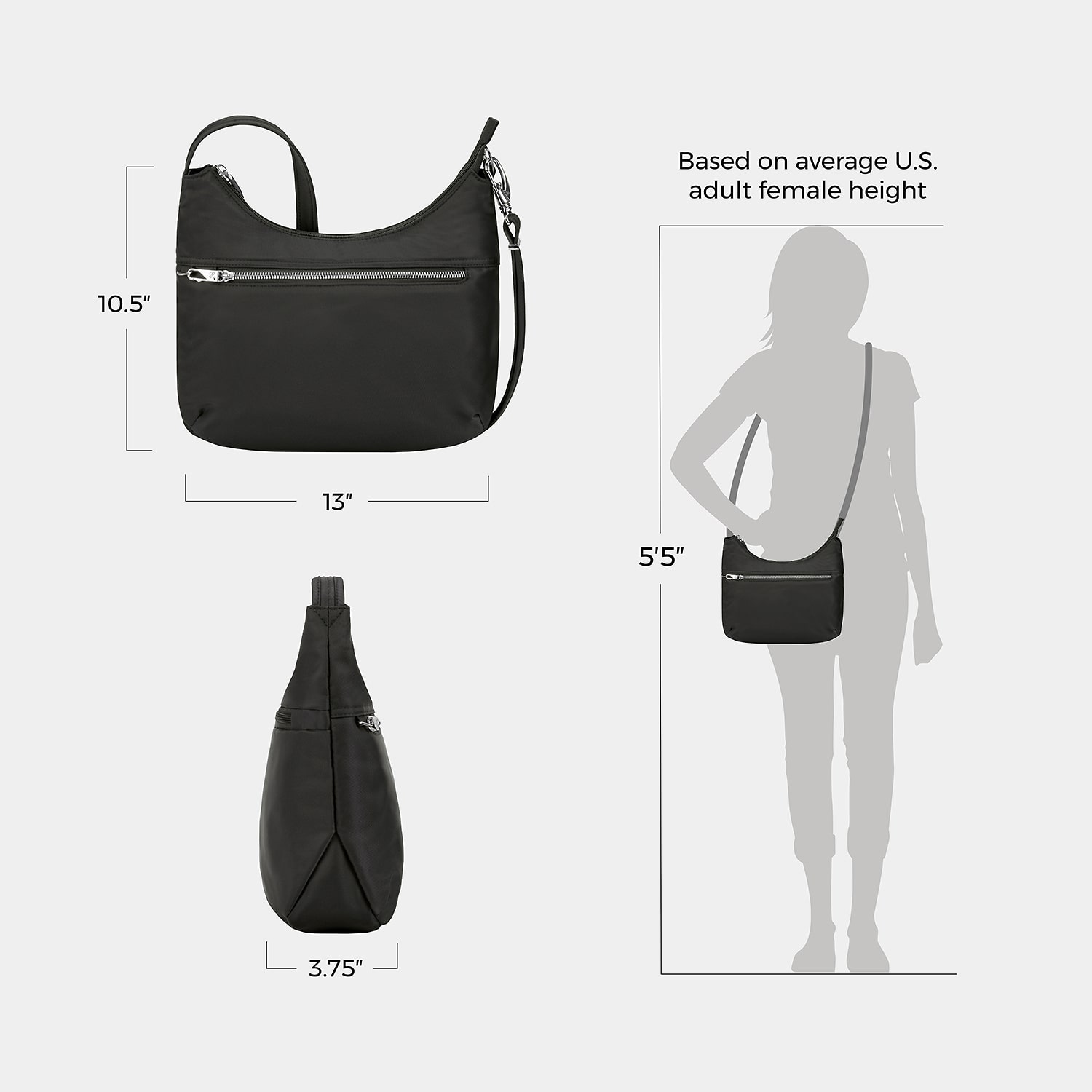 Travelon Anti-Theft Tailored Hobo Bag