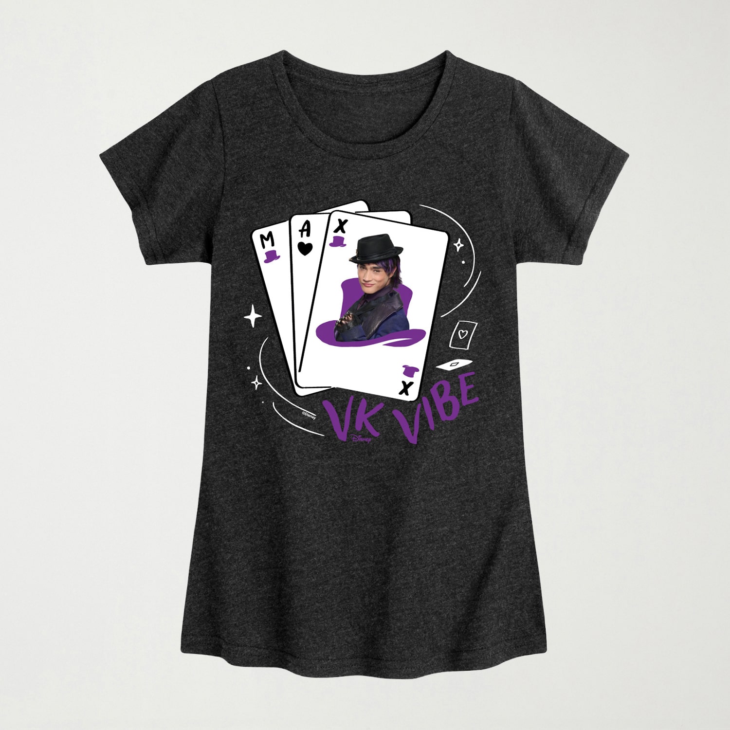 Disney Collection Wicked Wonderland Max Cards Mad Hatter Big Kid Girls Crew Neck Short Sleeve Regular Fit Descendants Graphic T-Shirt