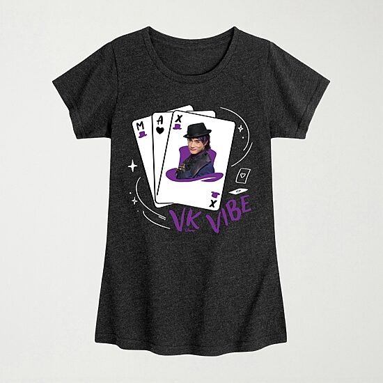 Disney Collection Wicked Wonderland Max Cards Mad Hatter Big Kid Girls Crew Neck Short Sleeve Regular Fit Descendants Graphic T-Shirt