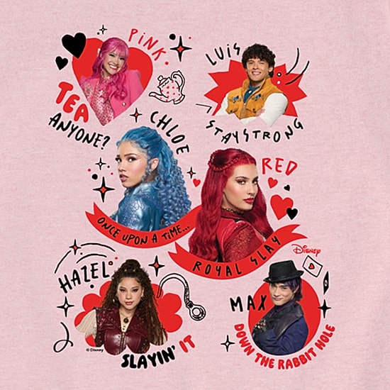 Disney Collection Wicked Wonderland Perfect Princess Red And Pink Big Kid Girls Crew Neck Short Sleeve Regular Fit Descendants Graphic T-Shirt