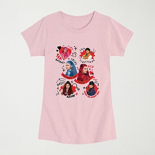 Disney Collection Wicked Wonderland Perfect Princess Red And Pink Big Kid Girls Crew Neck Short Sleeve Regular Fit Descendants Graphic T-Shirt, X-larg