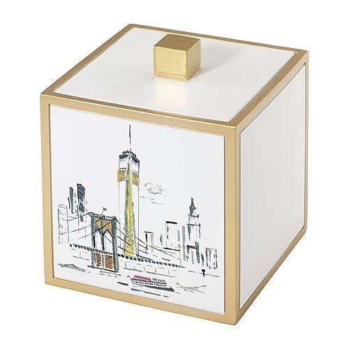 Nicole Miller City Girl Bathroom Canister In White