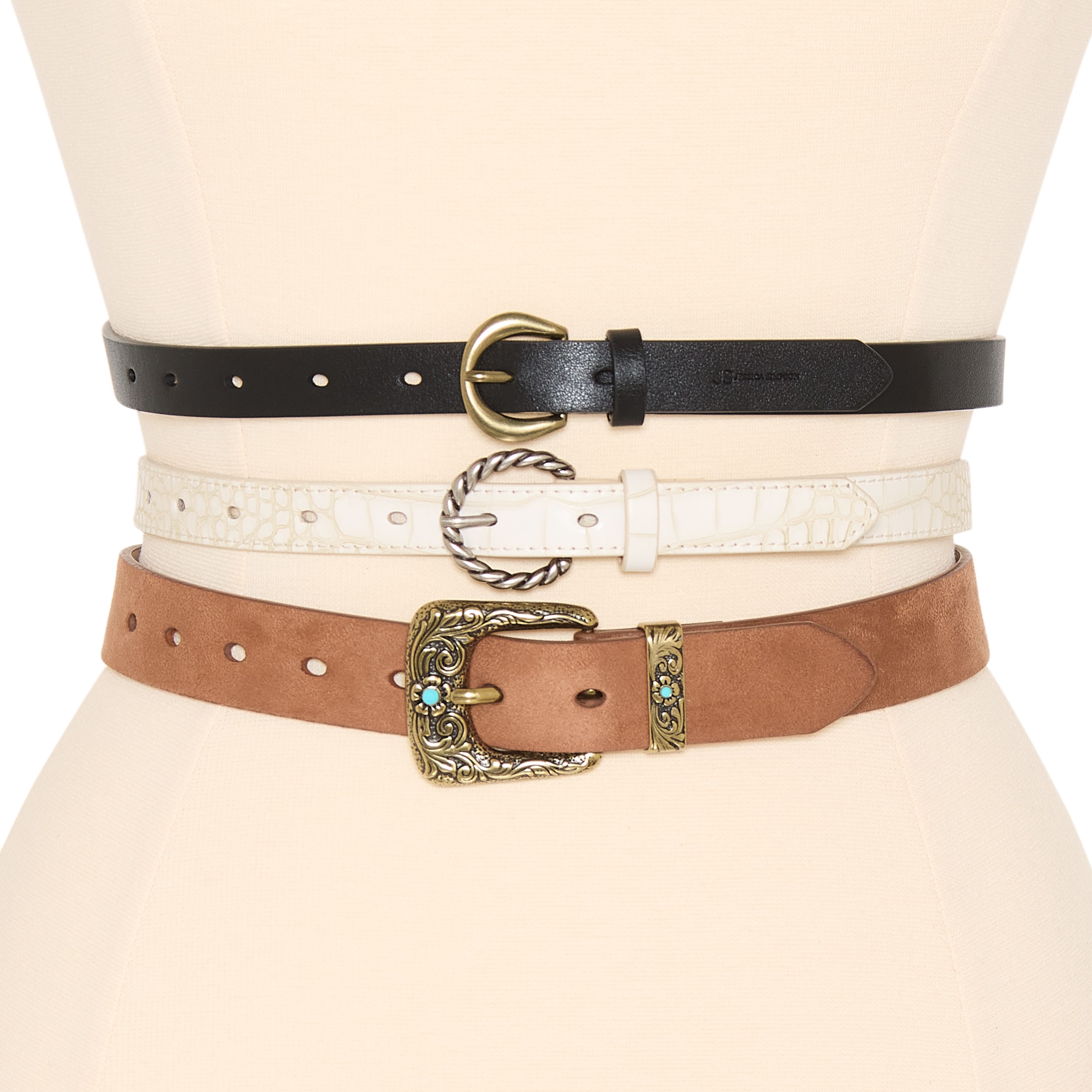 JS Jessica Simpson 75' & 1.25" Western Pack 3-pc. Womens Belt