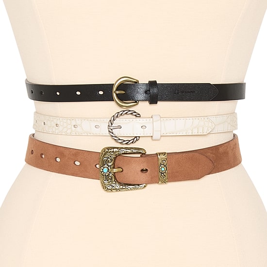 JS Jessica Simpson 75' & 1.25" Western Pack 3-pc. Womens Belt