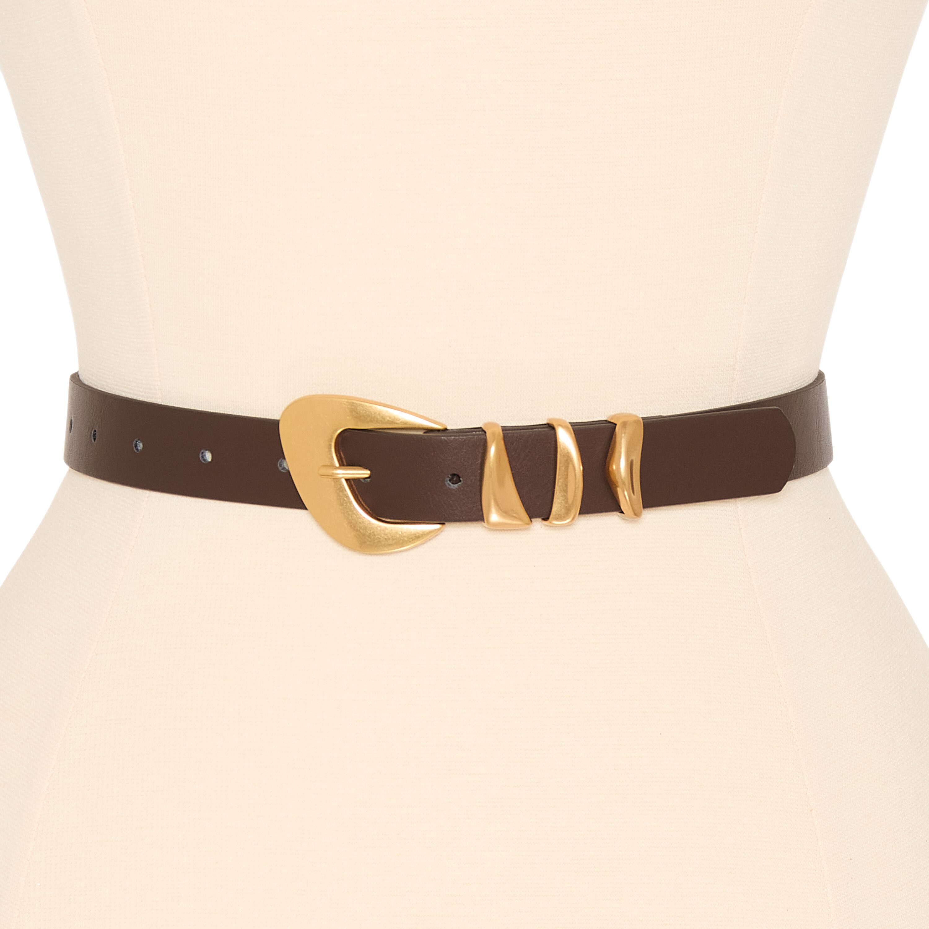 Worthington 24mm Asymm Black And Loop Womens Belt