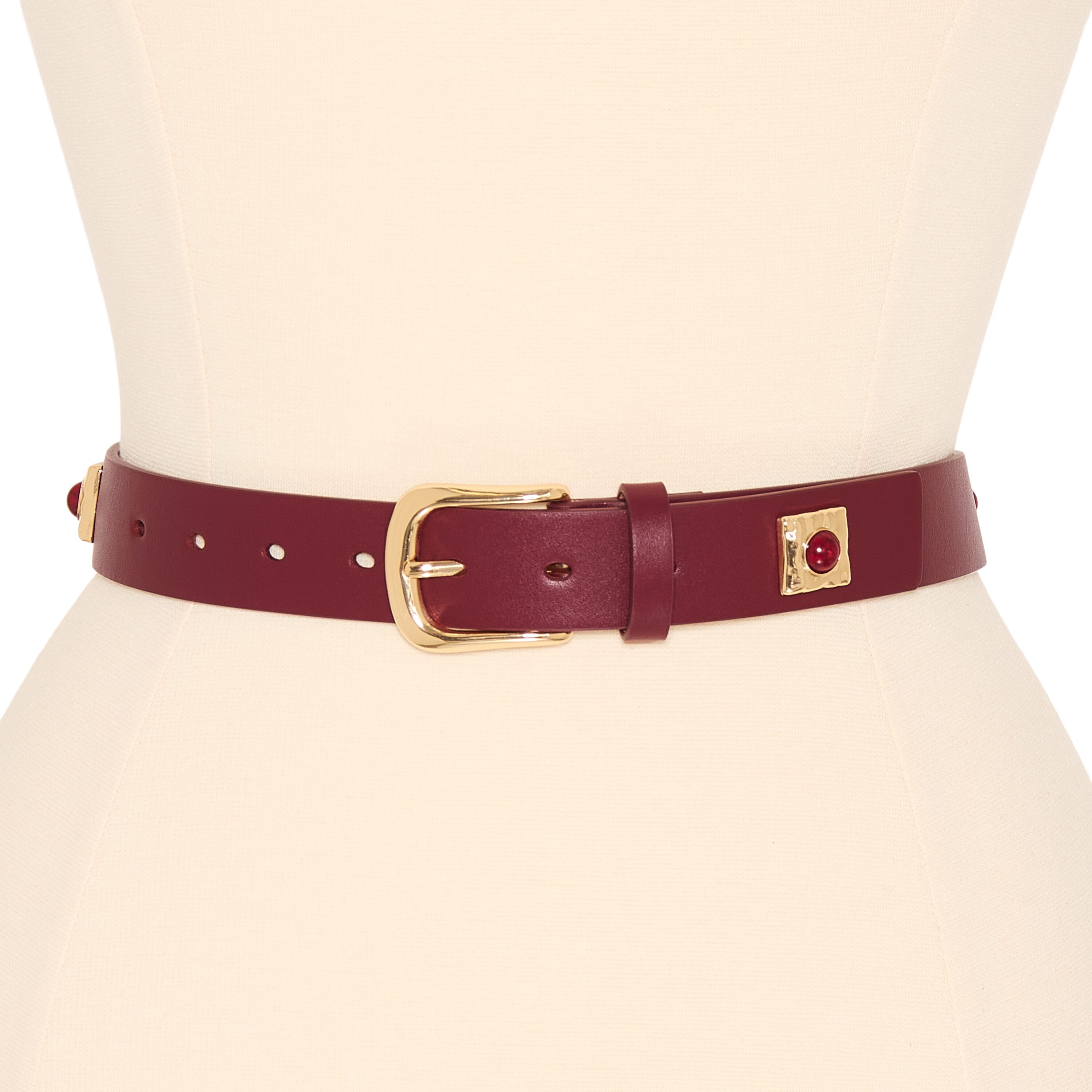 JS Jessica Simpson 1.25" Studded Strap Womens Belt