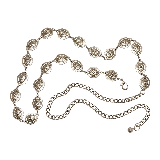 Arizona 20mm Oval Concho Chain Womens Belt, Color: Nickel - JCPenney