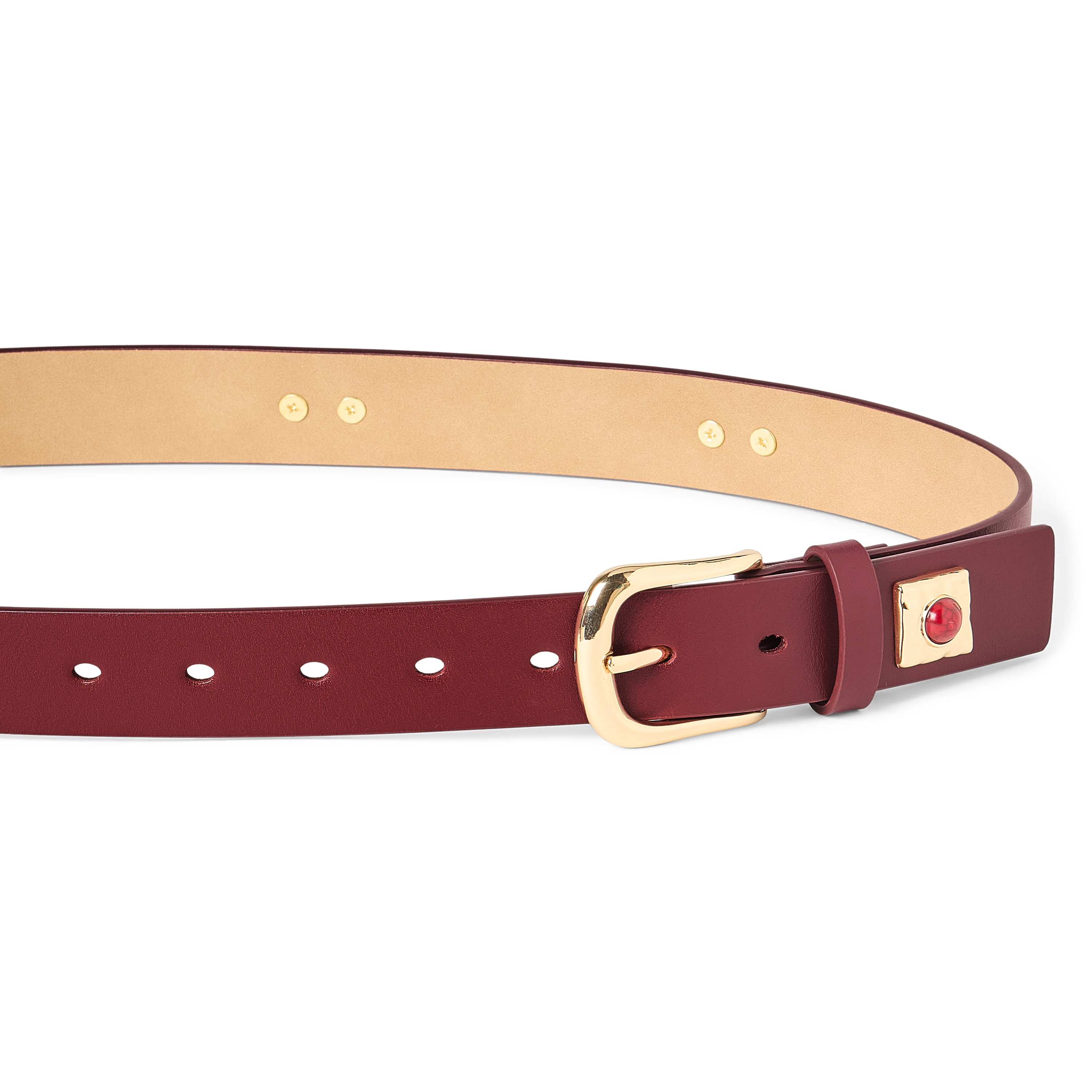 JS Jessica Simpson 1.25" Studded Strap Womens Belt