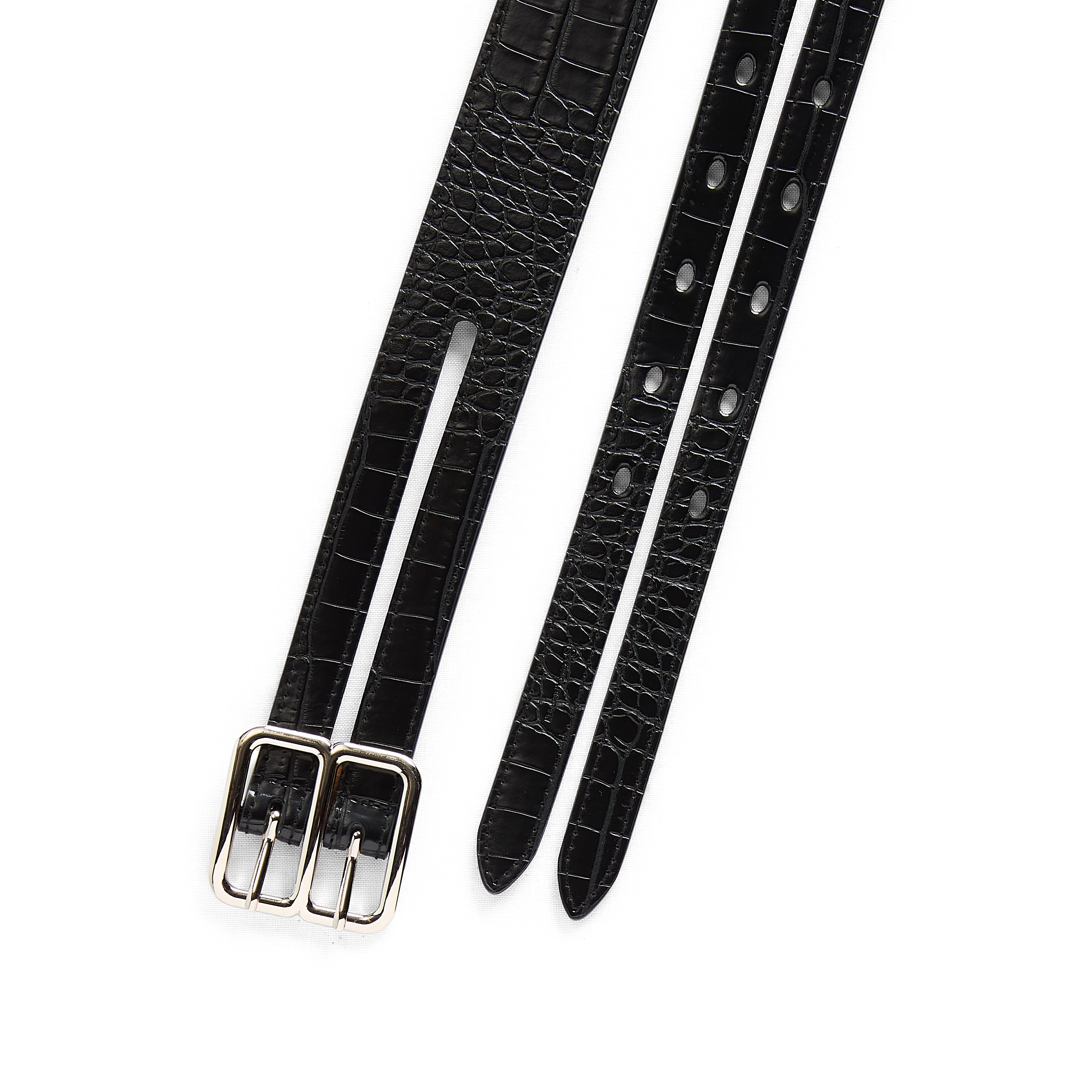 JS Jessica Simpson 2.25" Faux Double Belt Womens