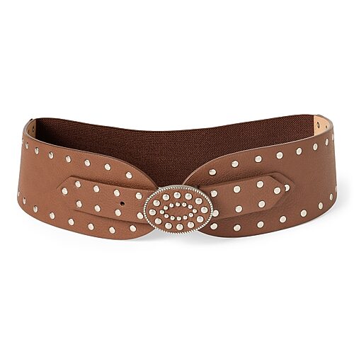 Js Jessica Simpson 3" Studded Waist Belt 1 Pair Womens Belt In Brown