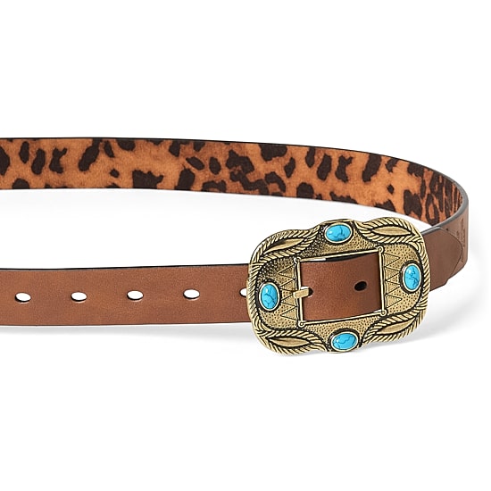 JS Jessica Simpson 1" Stone Reversible Womens Belt