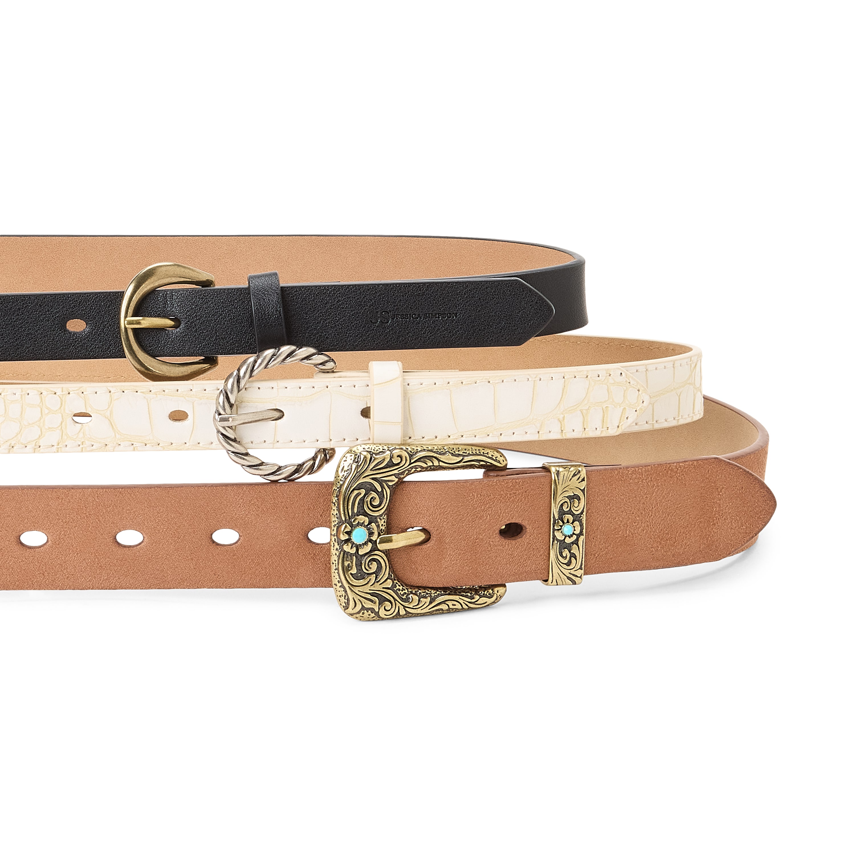 JS Jessica Simpson 75' & 1.25" Western Pack 3-pc. Womens Belt