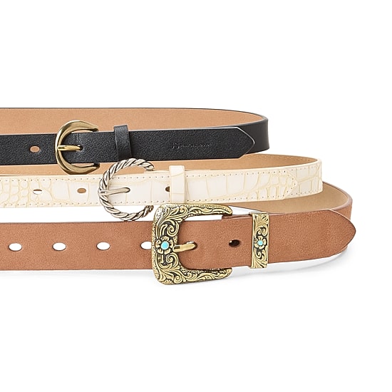 JS Jessica Simpson 75' & 1.25" Western Pack 3-pc. Womens Belt