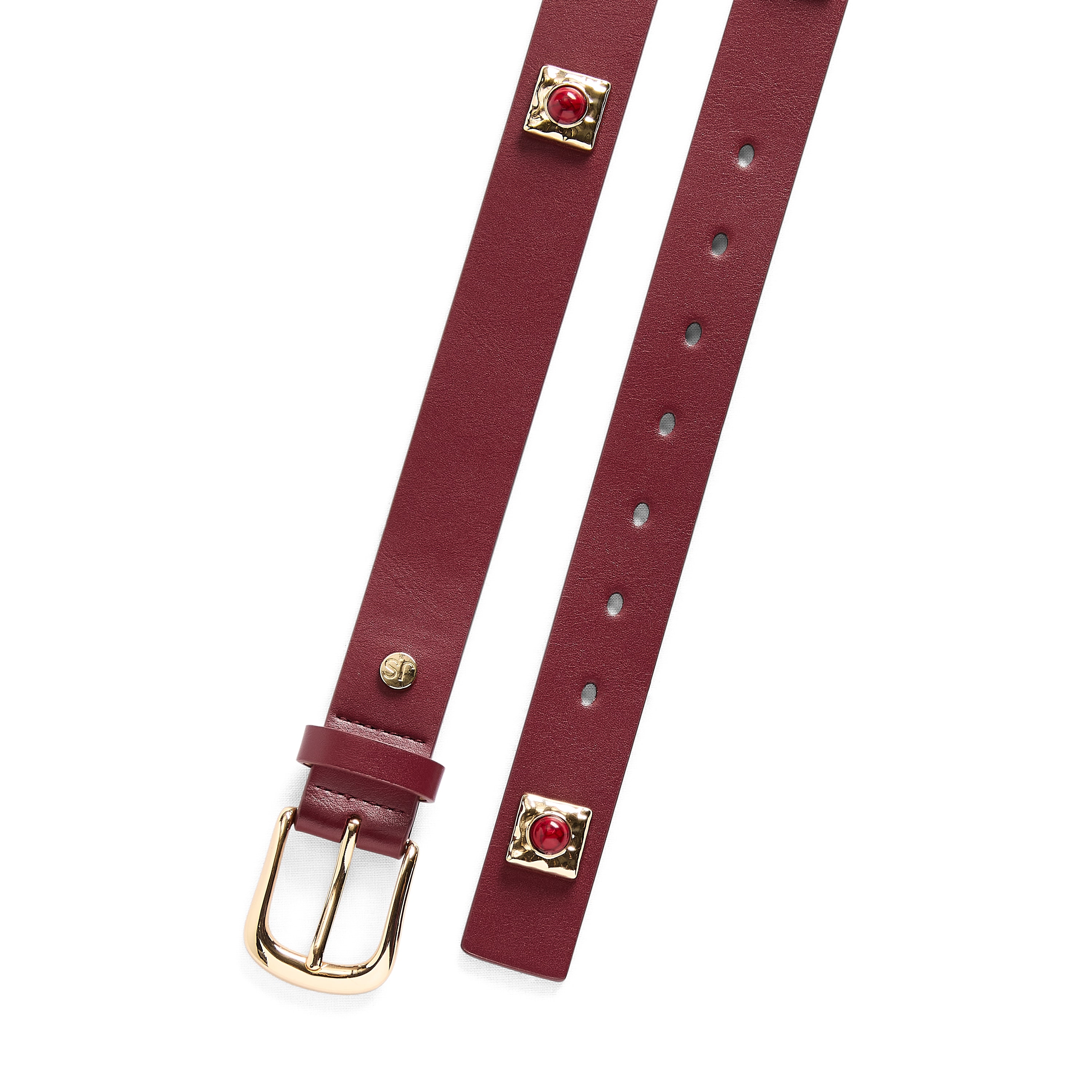 JS Jessica Simpson 1.25" Studded Strap Womens Belt