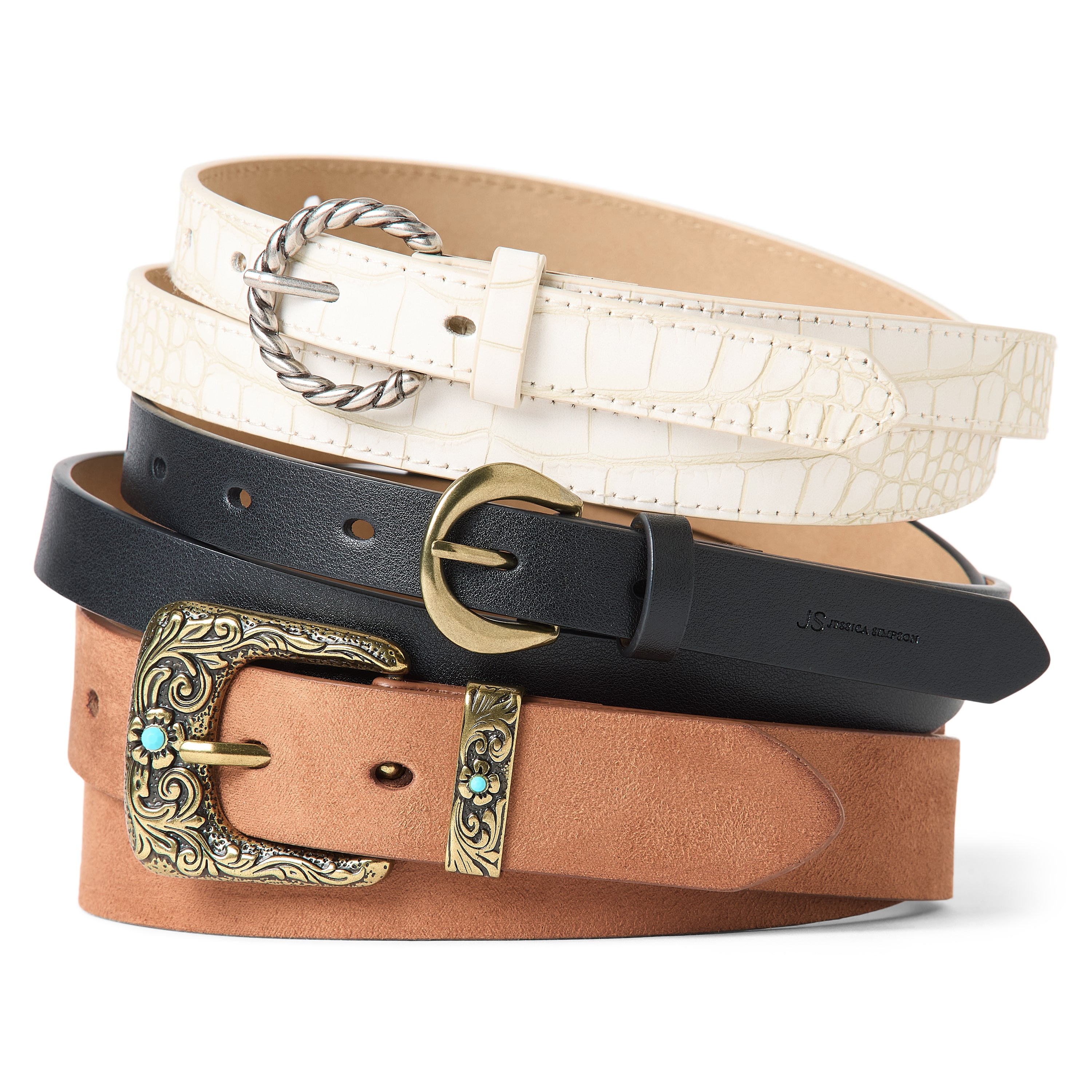 JS Jessica Simpson 75' & 1.25" Western Pack 3-pc. Womens Belt