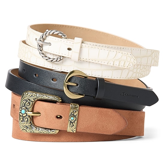 JS Jessica Simpson 75' & 1.25" Western Pack 3-pc. Womens Belt