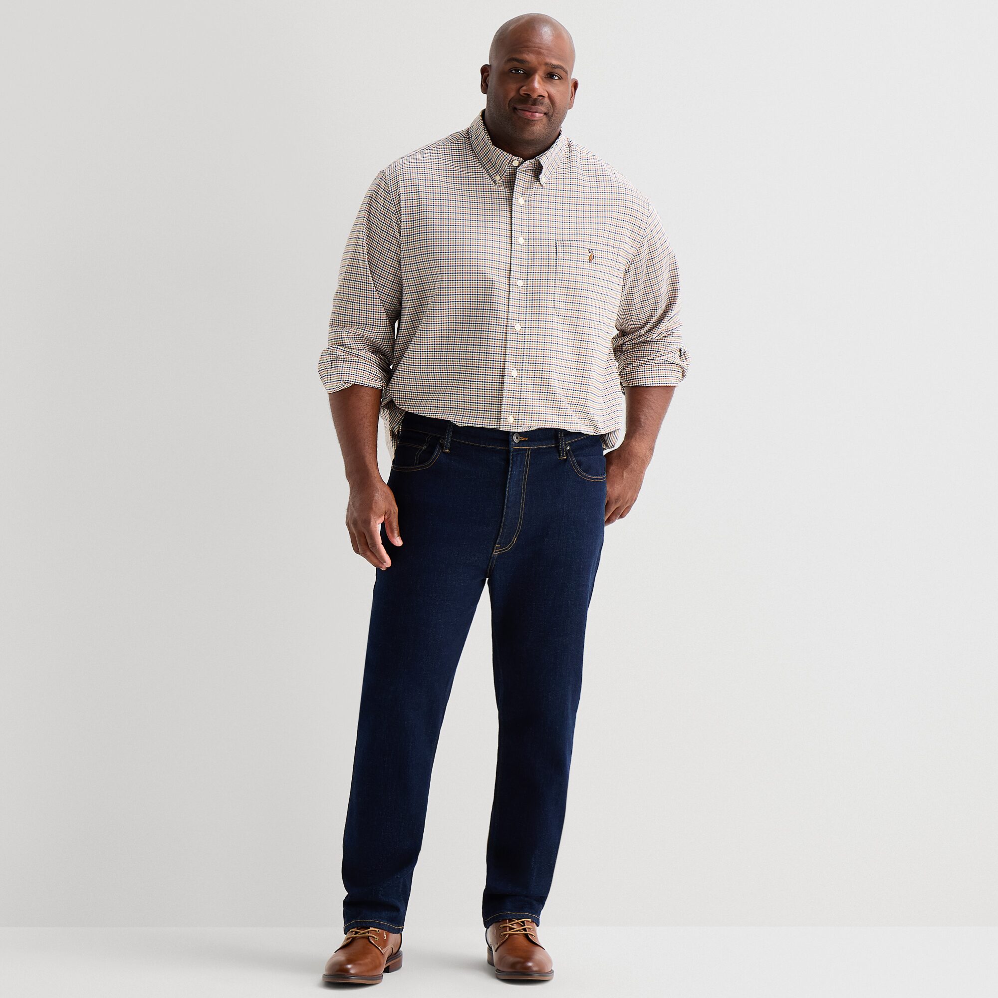 U.S. Polo Assn. Mens Long Sleeve Regular Fit Embroidered Big and Tall Button-Down Shirt