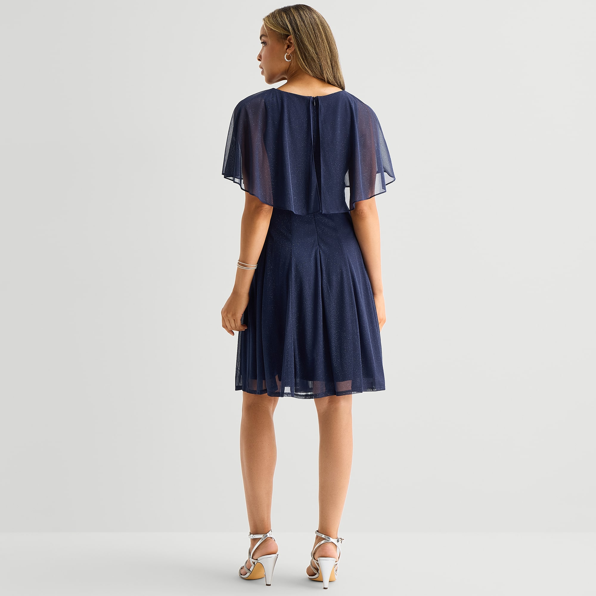 J Taylor Short Sleeve Fit + Flare Dress